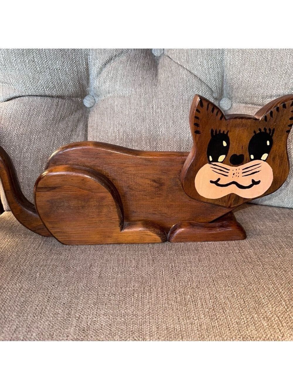 Vintage Wooden Cat Shelf Sitter Room Decor Retro MCM